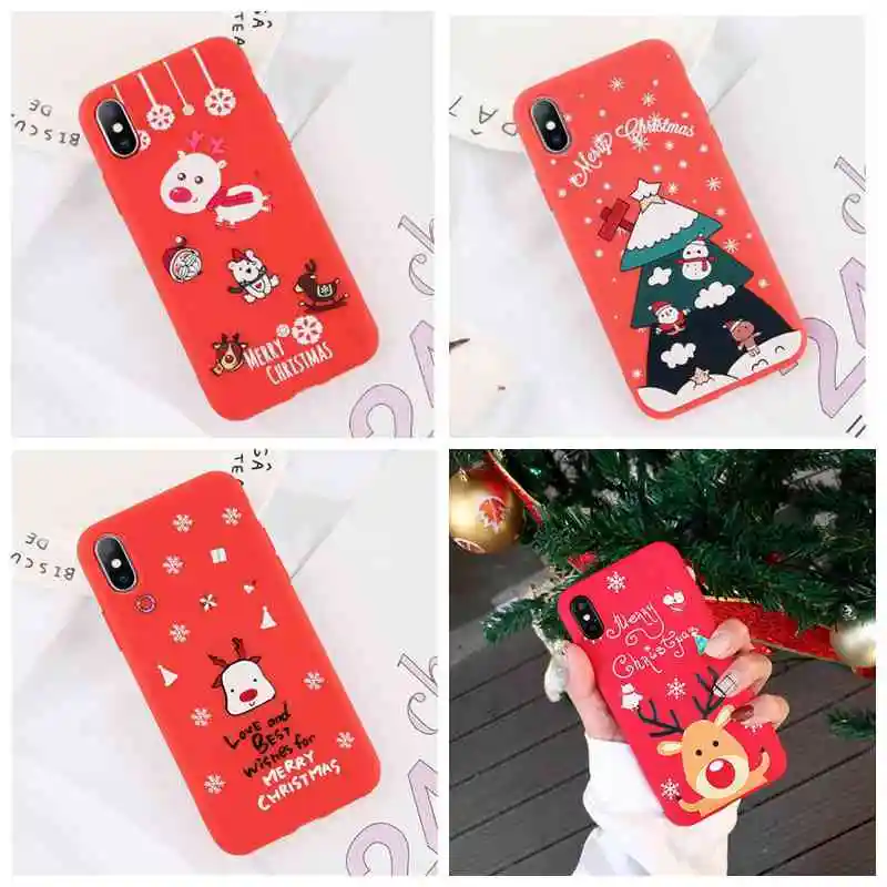 

For Samsung Galaxy A50 Cover Case Flower cartoon Silicone Soft Phone Case For case Samsung a20 a10 a30 Christmas Matte Cases
