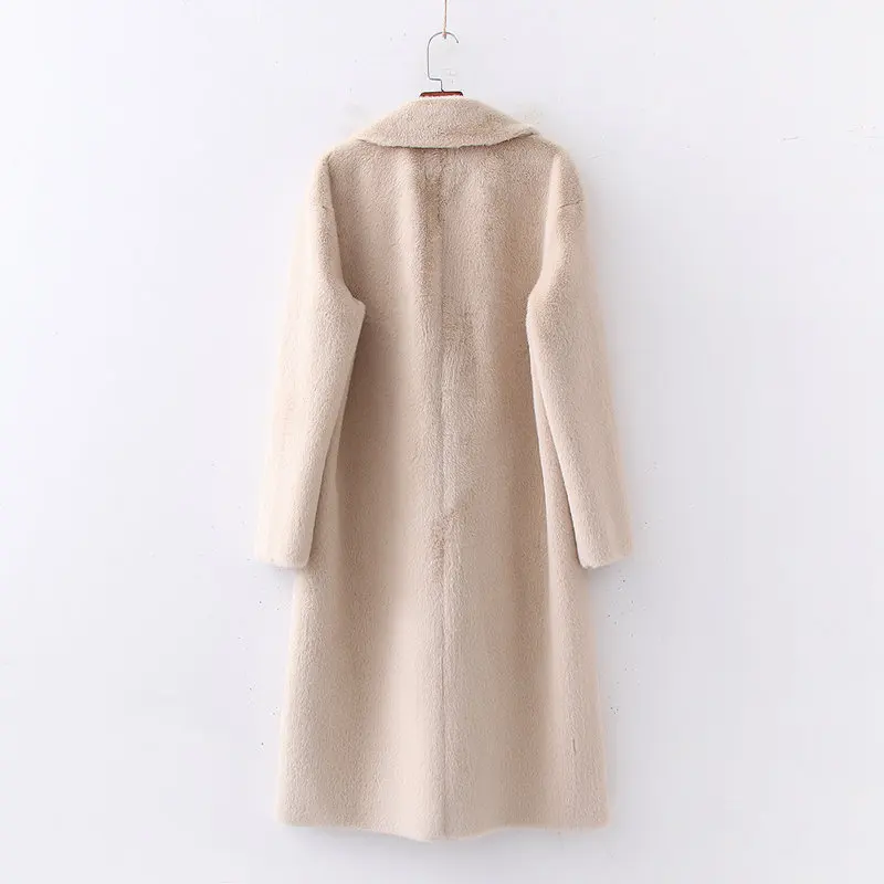 Элегантный Повседневный стиль для девочек, осенне-зимнее пальто из искусственного меха, куртка, модные женские двубортные длинные модные пальто