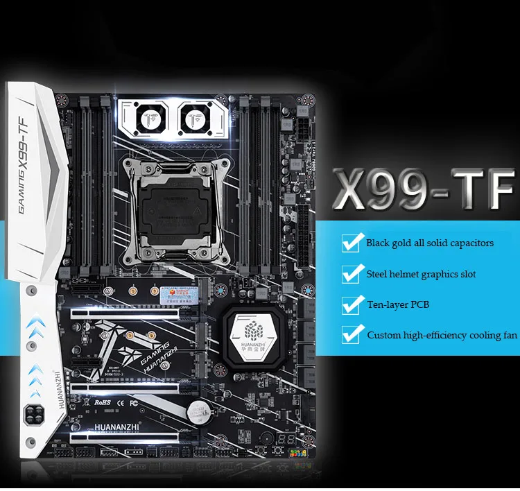 Материнская плата Huananzhi X99TF поддерживает DDR3 DDR4 2 ОЗУ Тип 4 канала Turbo Boost M.2 NVME для