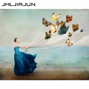 

Painting By Numbers ButterfllyWoman Frameless Canvas Painting Art Home Decoration Living Room Canvas Print Decorative Painting