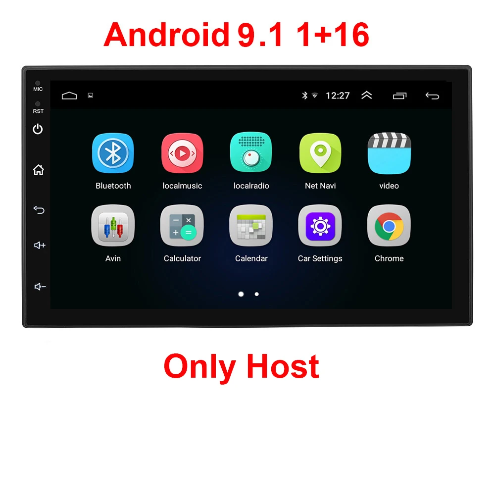 2 Din Android 9,1 автомобильный Радио gps навигация " 2+ 32G Универсальный Авто аудио стерео автомобильный мультимедийный плеер WiFI Bluetooth USB - Цвет: 1 16G