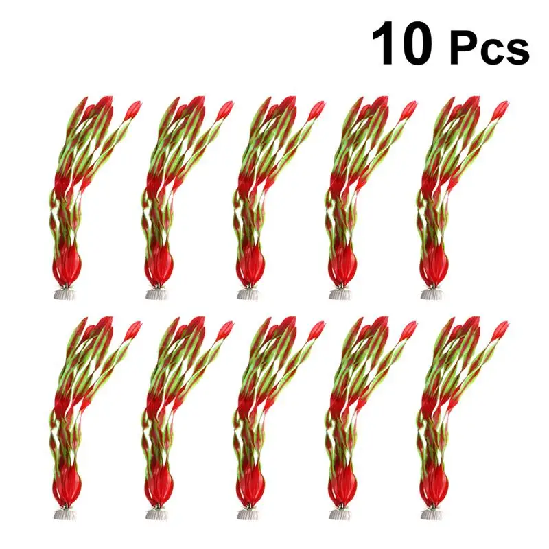 10pcs Plastic Water Grass Artificial Lifelike Safe Terrarium Accessories For Aquarium | Дом и сад