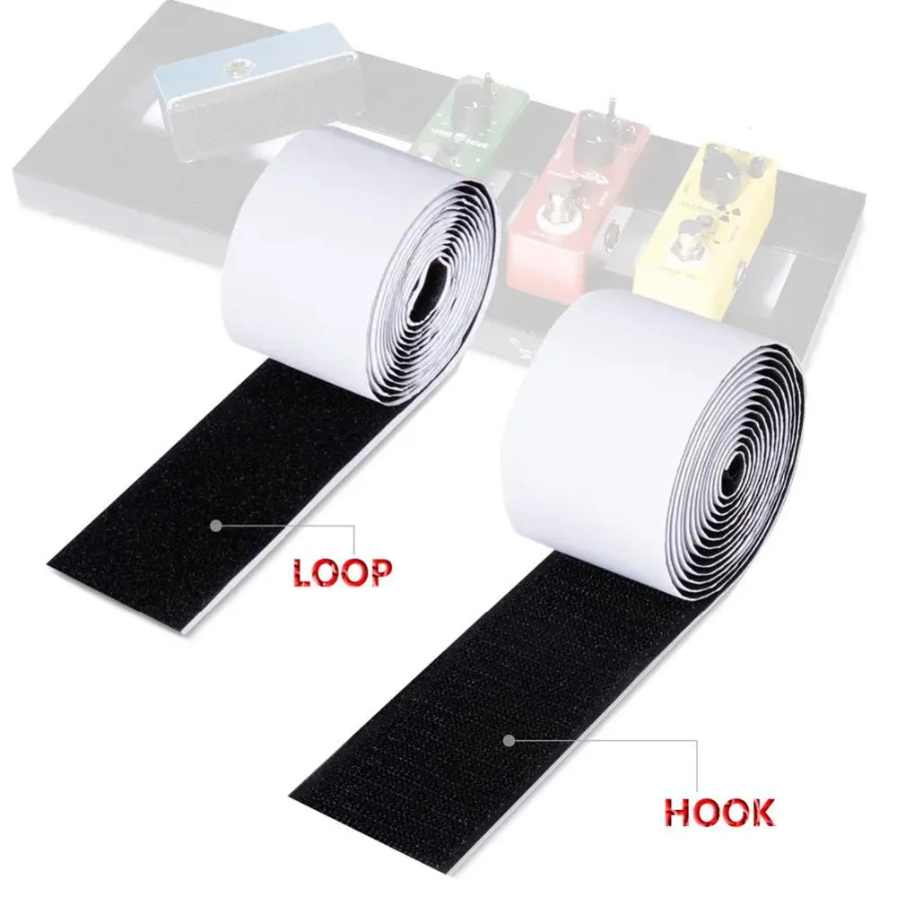 Mounting Tape Guitar Part Power-Grip Pedalboard Electric Guitar Effector Effect Pedal Mounting Tape 2M*5CM Hook + Loop  Black