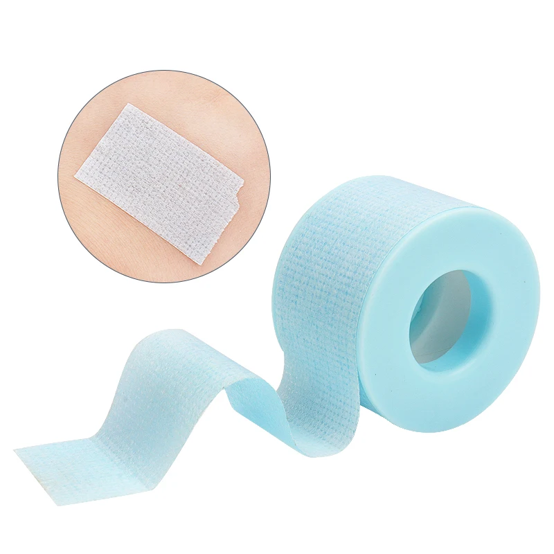 2 rotoli di estensione ciglia nastro rosa/blu nastro in gel di silicone delicato Non tessuto per innesto Patch per ciglia finte sotto lo strumento per gli occhi