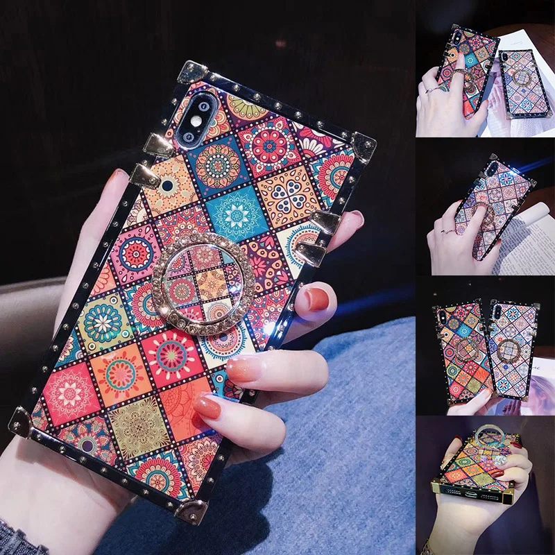 

Bohemian Style Smartphone Protect Case with Ring Cell Phone Accessories Covers For 2019 H-best