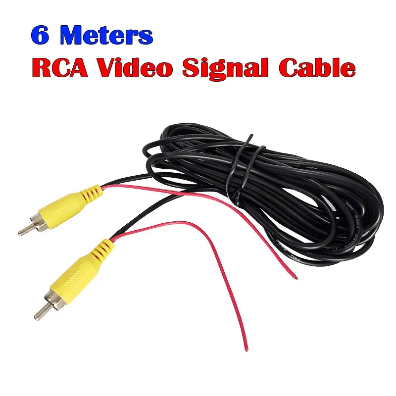 

6 Meters RCA Video Signal Cable Car Reverse Rear View Parking Camera Video Cable with Detection Wire For All Car Accessories Wire Camera mini DVR Kits
