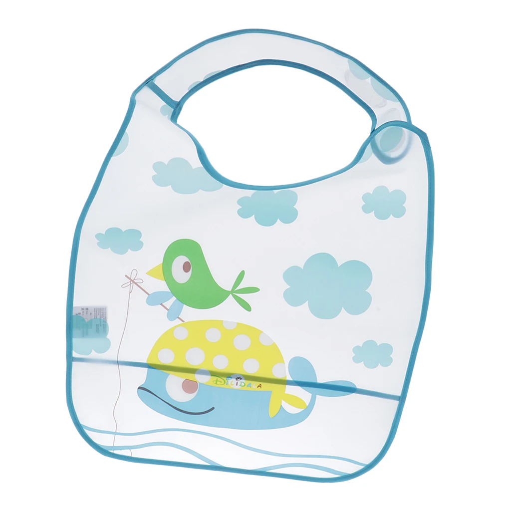 Waterproof Mealtime Bib with Pocket Clothes Protector for Disabled Patients Elderly, Anti-oil Anti-fouling Easy Wipe Clean