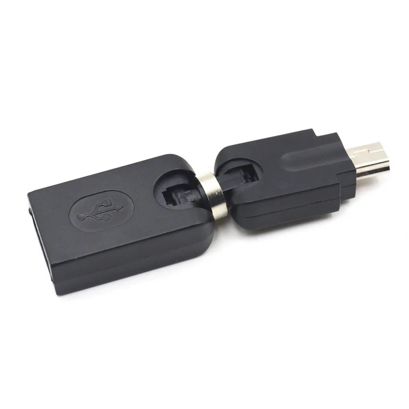 Мини-usb Мужской к USB Женский Конвертер Разъем синхронизированный для передачи данных OTG адаптер для автомобиля AUX MP3 MP4 планшеты телефонов u-диск - Цвет: Черный