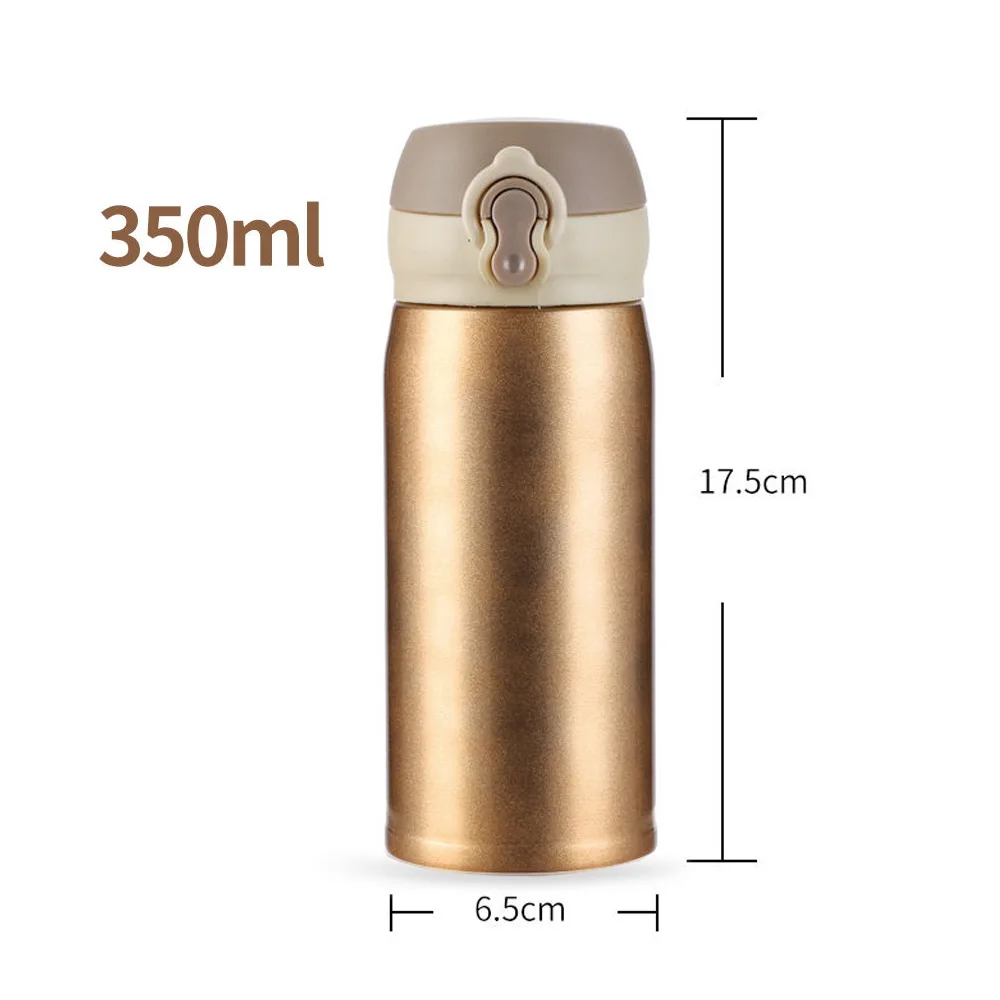 Vacuum Thermos Cup Insulation Cup Bounce Cover Fashion Stainless Steel Bottle 350 Ml Business Trip Heat Preservation Creative