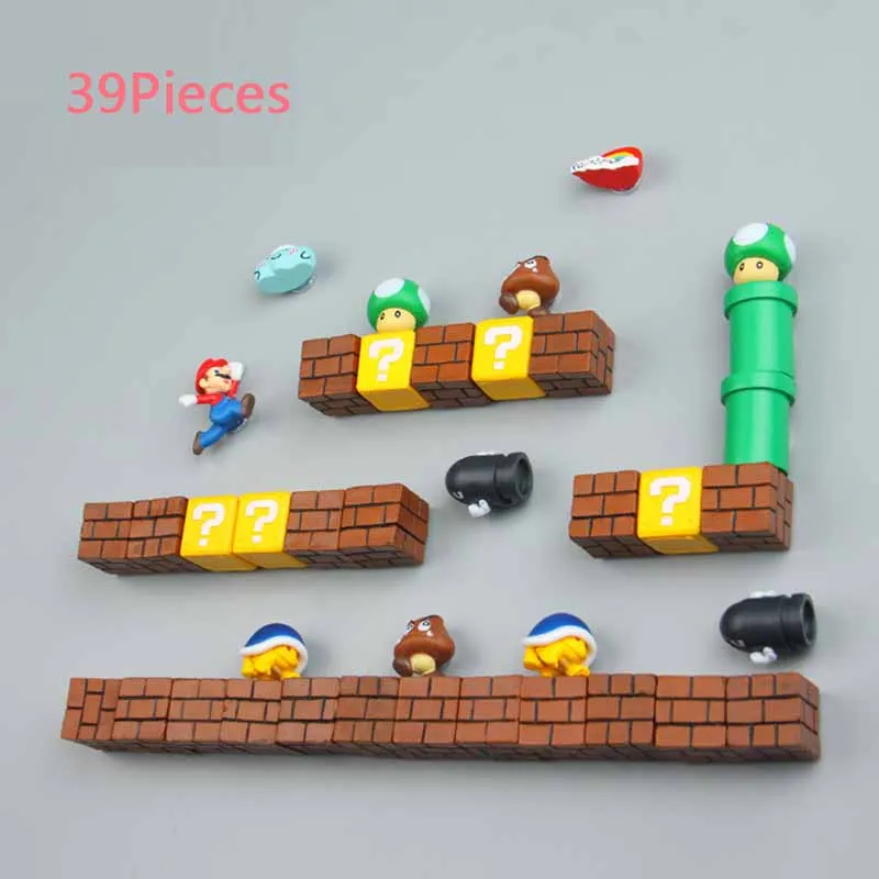 3D Super Mario Bros. Магниты на холодильник стикер сообщений смешные девочки мальчики для малышей детей студентов игрушки на день рождения - Цвет: 39 Combinations