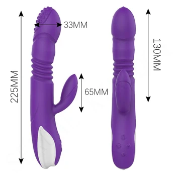 Telescopic Vibrator Dual Heating AV Wand Female Masturbator Silicone Dildo Clitoral G-spot Stimulator Adult Sex Toy for Woman 6