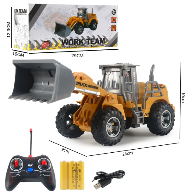 RC Trucks Mini Remote Control Bulldozer 1:32 Plastic Engineering Car Dump Truck Crane Excavator Model Electric Vehicle Toys Gift 5
