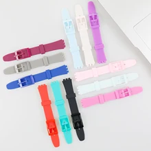 

Silicone strap pin buckle watch accessories For Swatch 12mm LB184 LW143 LL115 outdoor sports waterproof wristband Watchbands