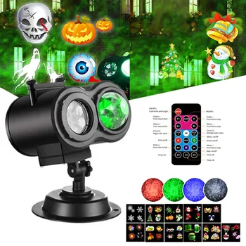 

Free Shipping Ouhaobin Halloween Christmas Wave Snowflake Light Projector Waterproof Moving Patterns Lámpara de proyección