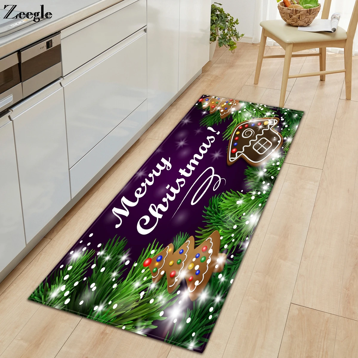 Zeegle Christmas Carpet for Living Room Anti Slip Bathroom Doormat Hallway Floor Rug Absorbent Bedside Carpet Mat Kids Room Rug