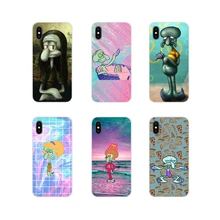 For Apple iPhone X XR XS 11Pro MAX 4S 5S 5C SE 6S 7 8 Plus ipod touch 5 6 Transparent Soft Case Cute cartoon Squidward Tentacles