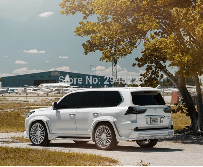 Автомобильный Стайлинг для Lexus LX570 внешний ABS пластик глянцевый черный белый окрашенный цвет задний багажник крыло спойлер