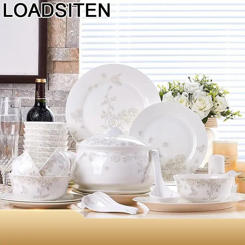 

Korean Dish Saladier Porcelain Plate Cocina Set Sauce Ice Cream Vajilla Cuenco Ceramic Kitchen Bar Dinnerware Soup Dining Bowl
