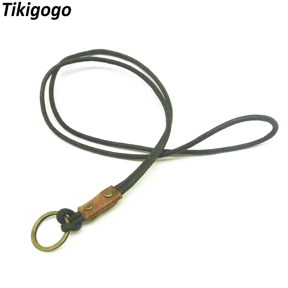 Высококлассный подлинный кожаный ремень на шею для мобильного телефона ключи работа держатель для карт шнурок на шею для камеры ремни брелок