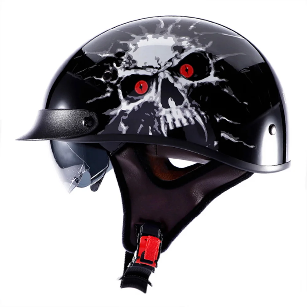 LV112-16 LVCOOL мотоциклетный шлем для мужчин ретро Половина шлем Casco Мото шлем скутер мотоциклетный гоночный шлем для верховой езды с DOT сертификация - Цвет: LV112-16