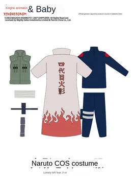 

KIGUCOS Namikaze Minato Cosplay from Naruto Costumes 4th Hokage Cloak Uzumaki Naruto 7th Hokage Cape Cosplay Costume Outfit