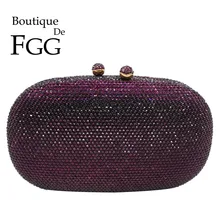 Boutique De FGG элегантные женские фиолетовые вечерние сумки с бриллиантами, свадебные вечерние сумочки и сумочки с кристаллами