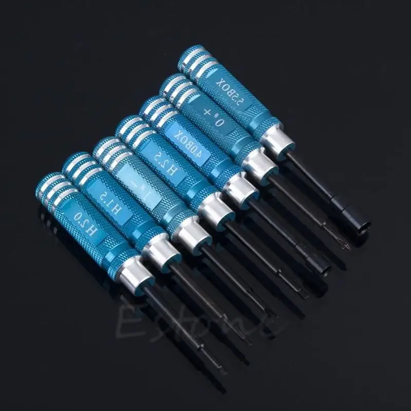 

7PCS Screw Hex Driver Tool Kit For RC Helicopter Plane Transmitter Car E65D