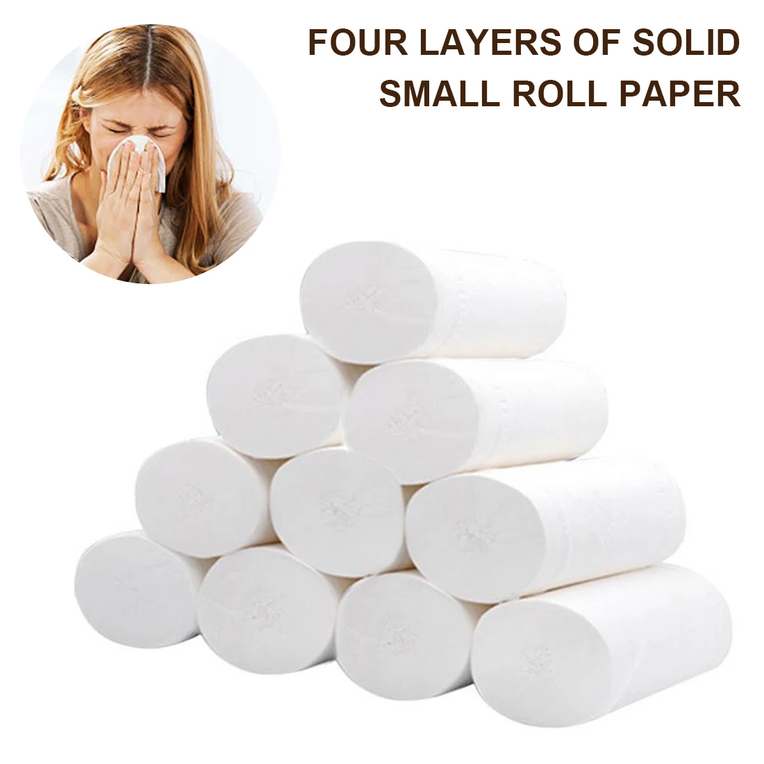 

10 Rolls/Lot Toilet Roll Paper 4 Layer Primary Wood Pulp Home Bath Tissue Roll Household Soft Toilet Towels for Home Public Hote