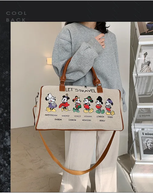 2023new Disney Mickey Fashion Koffer Reisetasche Herren-und Damen gepäck  tasche mit großer Kapazität One-Shoulder-Messengerpu-Tasche