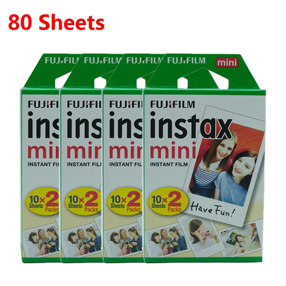 Белая Мини-пленка Fujifilm 20 листов для Fuji Instax instant camera, фотобумага для instant Mini 9 8 7s 25 50s 9 90 - Цвет: 80 Sheets