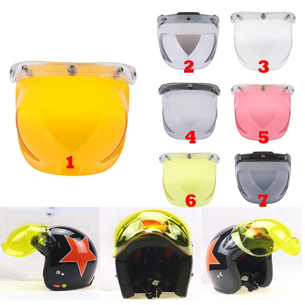 2 Pieces Plastic Motorcycle Bubble Wind Shield Visor Lens Fit for Harley Helmets