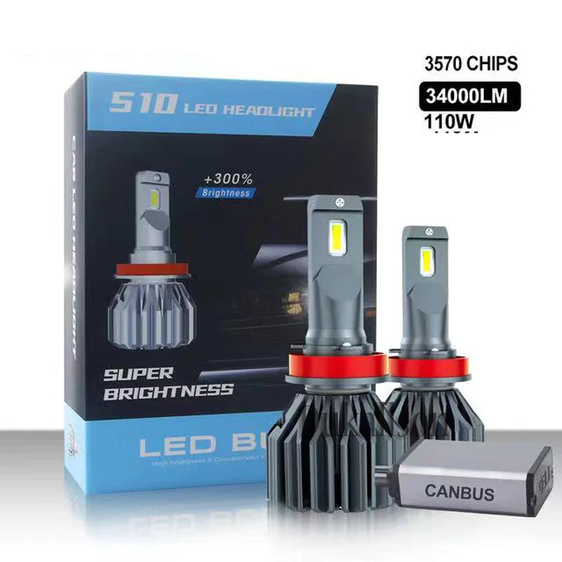 

2Pcs H7 LED Canbus 110W 34000LM Headlight H1 H4 H8 H9 H11 9005 9006 Hb3 HB4 9012 Led Bulb Turbo Lamp For Car 6000K 12V 24V
