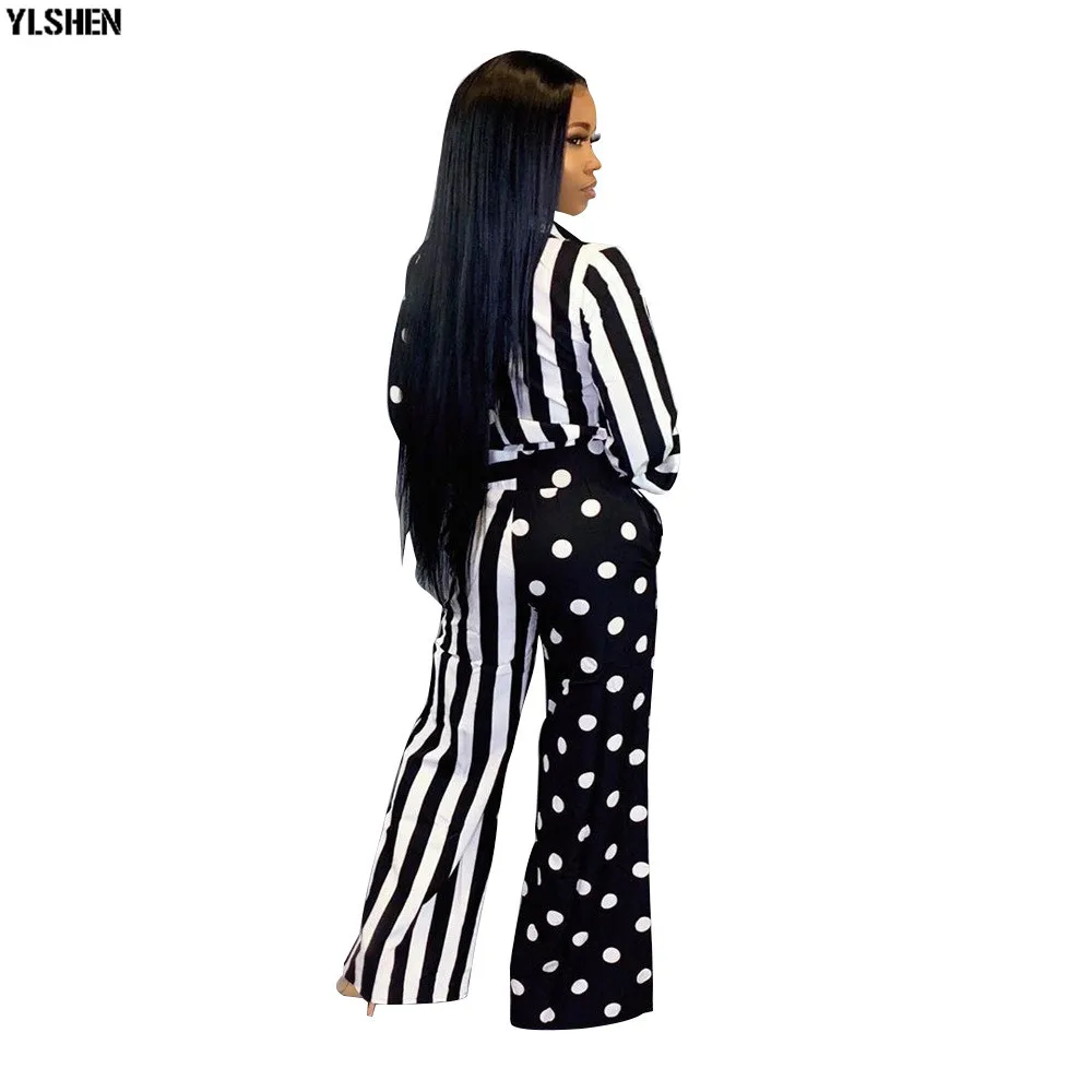 New African Dresses for Women Dashiki African Jumpsuit Clothes Fashion Print Dot Stripe Long Sleeve Ankara Africa Dress Clothing 13