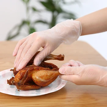

100 pcs Transparent Housework Rubber Golve Disposable Protective Hand Gloves