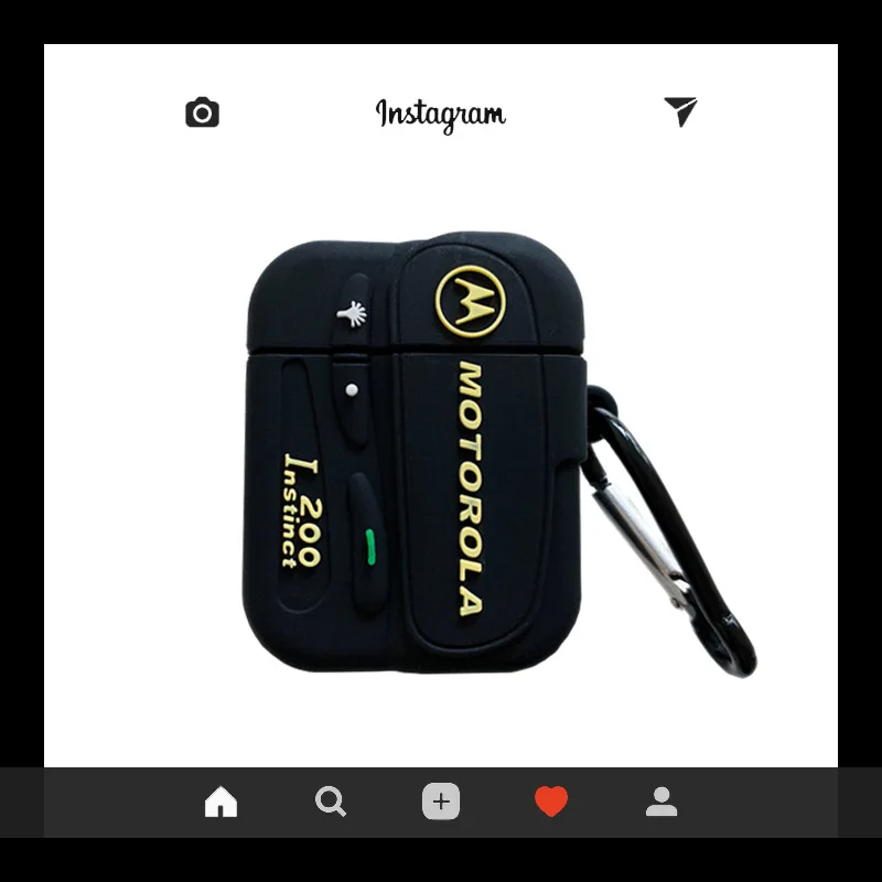 

2019 Creative Motorola Beeper Silicone Cover Keychain for Airpods Pro 3 Wireless Bluetooth Earphone Cases Accessories