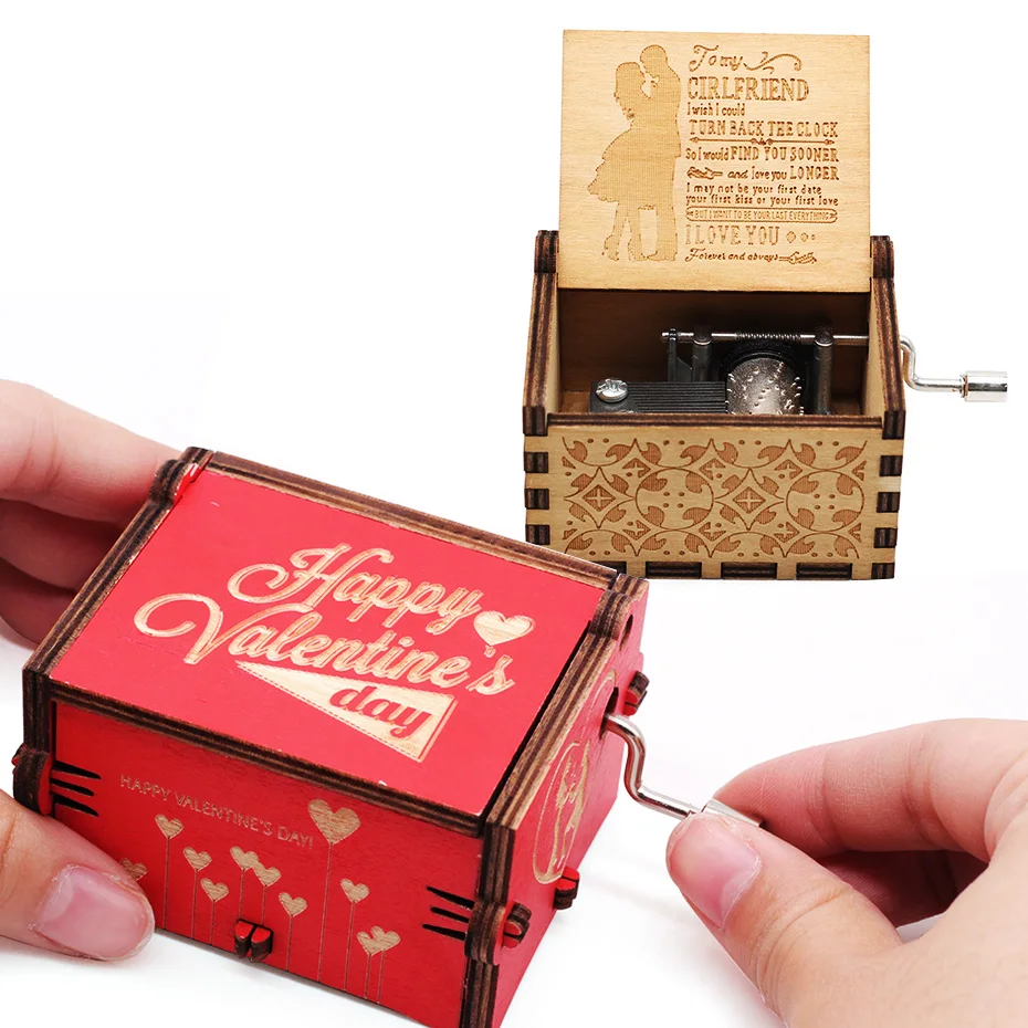 Naruto Wood Music Box Jurassic Park You Are My Sun Crafts Valentine Day Queen Musical Movie Theme Melody Gift TO My Daughter