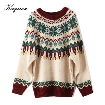 

2020 Pullover winter extra thick Vintage half high neck sweater women's medium long mid neck loose Korean version lazy knitwear