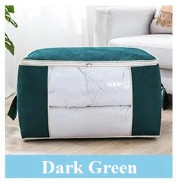 Dark Green 2 5 цветов получить сумки Нетканый Тканевый шкаф Органайзер сумка с большим окном домашняя отделка хранения контейнеров хранения одежды - Цвет: Dark Green 2