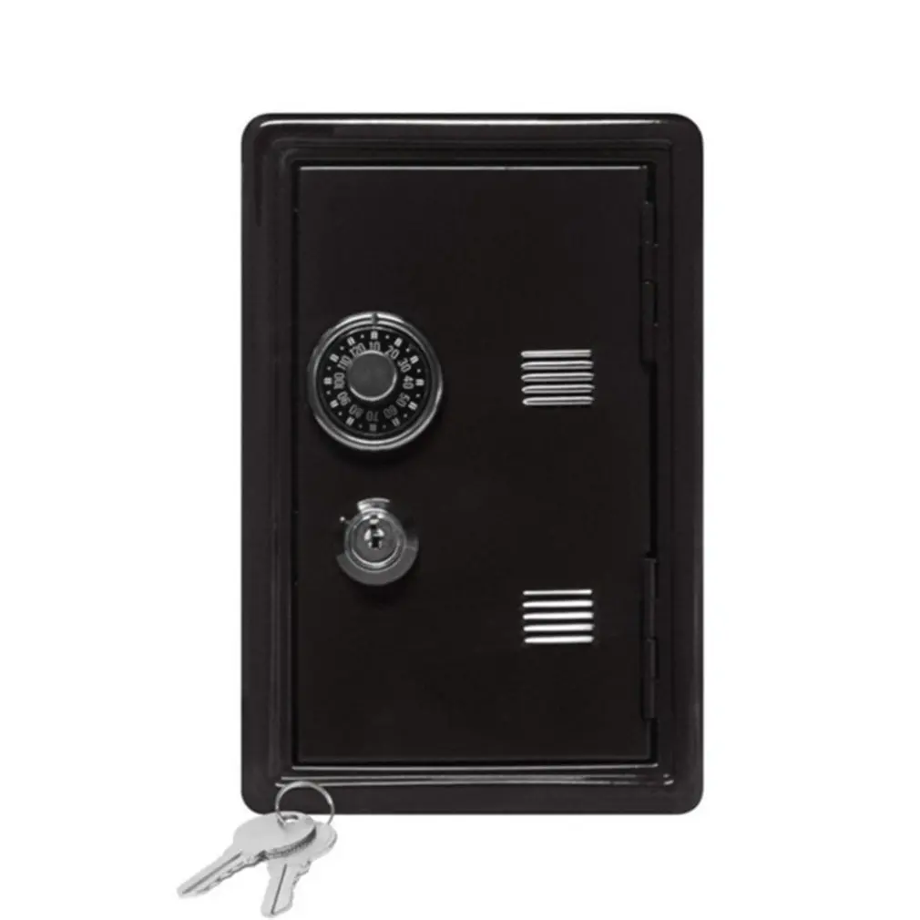 Household InsuranceBox Mini Metal Safe Creative Piggy Bank Key Insurance Cabinet Desktop Decoration LESHP