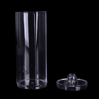 

Case Make up Cotton Pads Q-tip Box For Home Hotel Office Acrylic Cotton Swab Organizer Box Portable Round Container Storage
