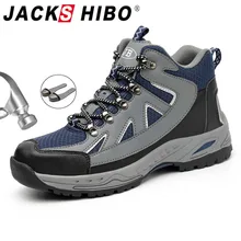 JACKSHIBO/мужские ботинки для работы; Безопасная рабочая обувь со стальным носком; Мужская обувь для пирсинга; неразрывная Рабочая обувь