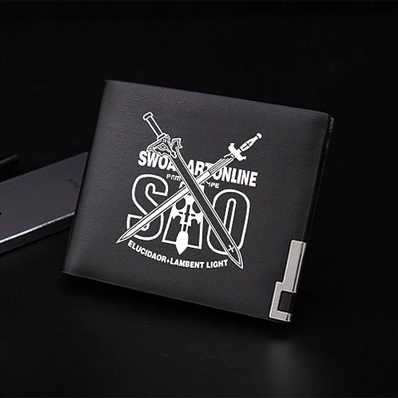 Светящийся кошелек SAO с аниме мечом из искусственной кожи, кошелек с зажимом для денег, кошельки для подростков, студентов, мужчин - Цвет: Style-10