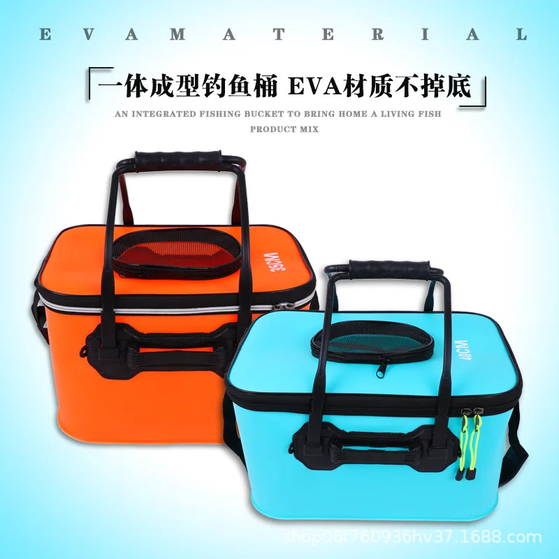 

Fishing Bucket huo yu tong Eva Thickening Folding Bucket Wearable Fishing Gear Portable Fishing Box Angling Supplies