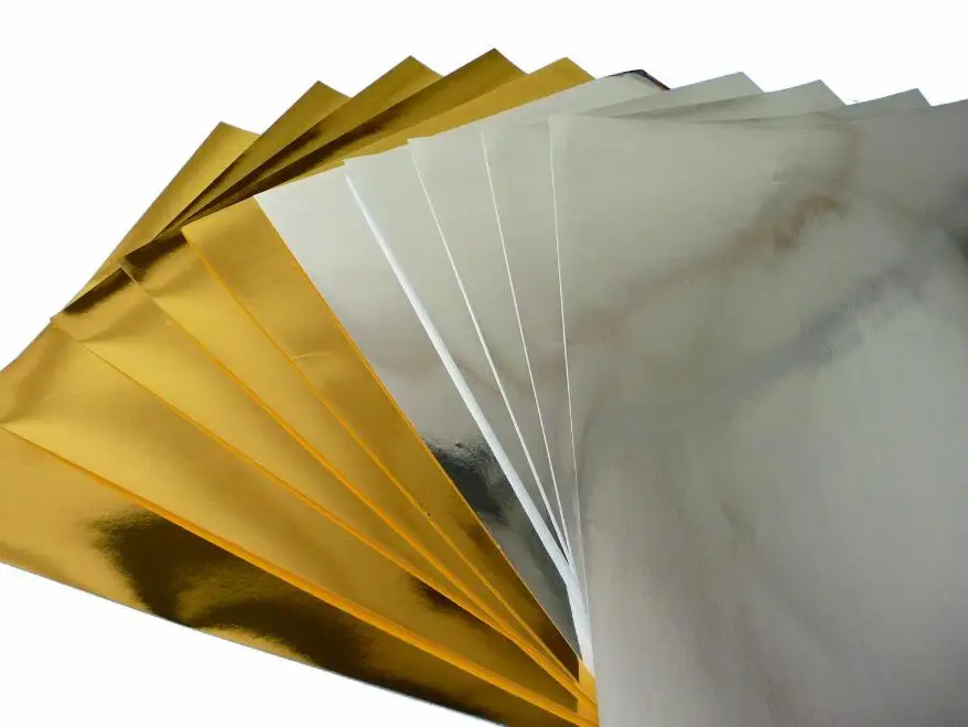 20 Sheets Size A5 Single Side Gold Silver Shiny Glossy Metallic
