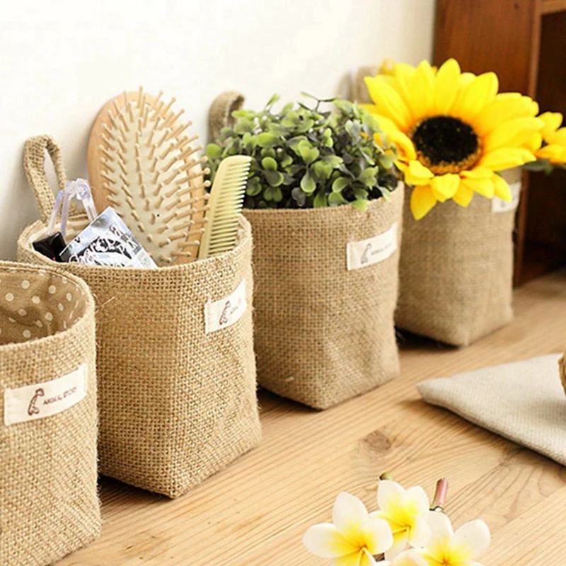 Большая распродажа 2 шт. горшок для цветов из хлопка и льна подвесная корзина