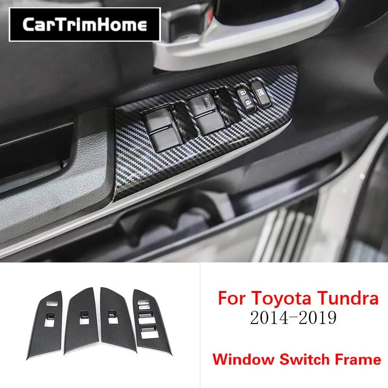 For Toyota Tundra 2014-2019 accessories Interior Trim ABS Carbon Fiber Inner Door Armrest Cover | Автомобили и мотоциклы