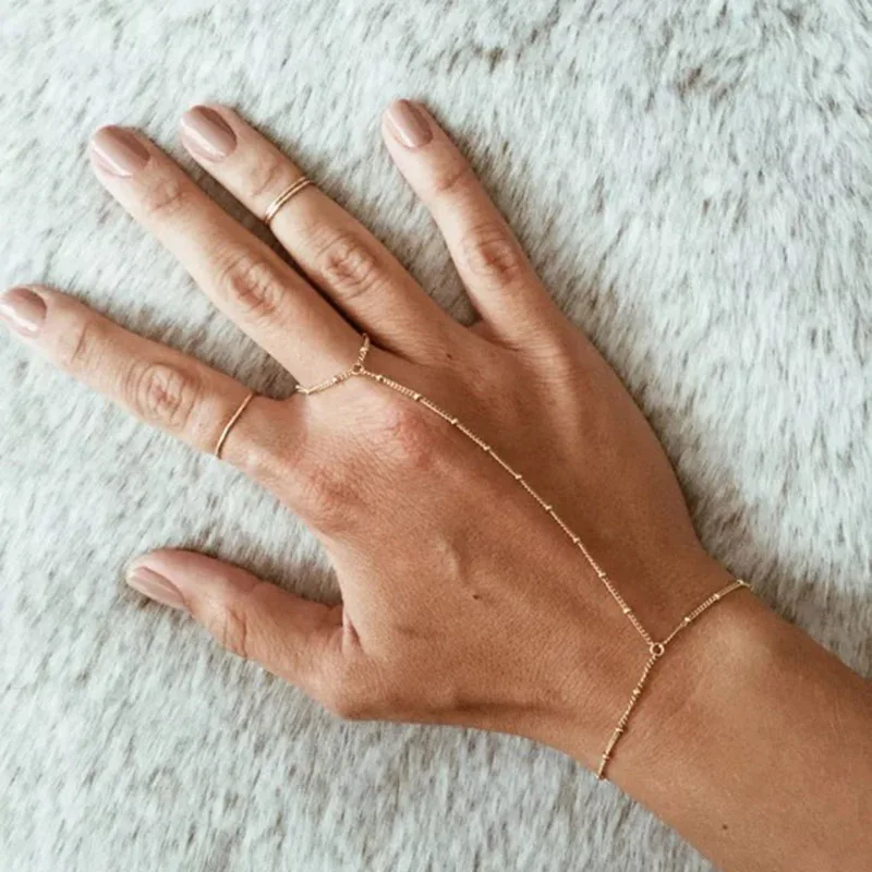Boho Gold Silver Color Satellite Chain Slave Bracelet Charm Minimalist