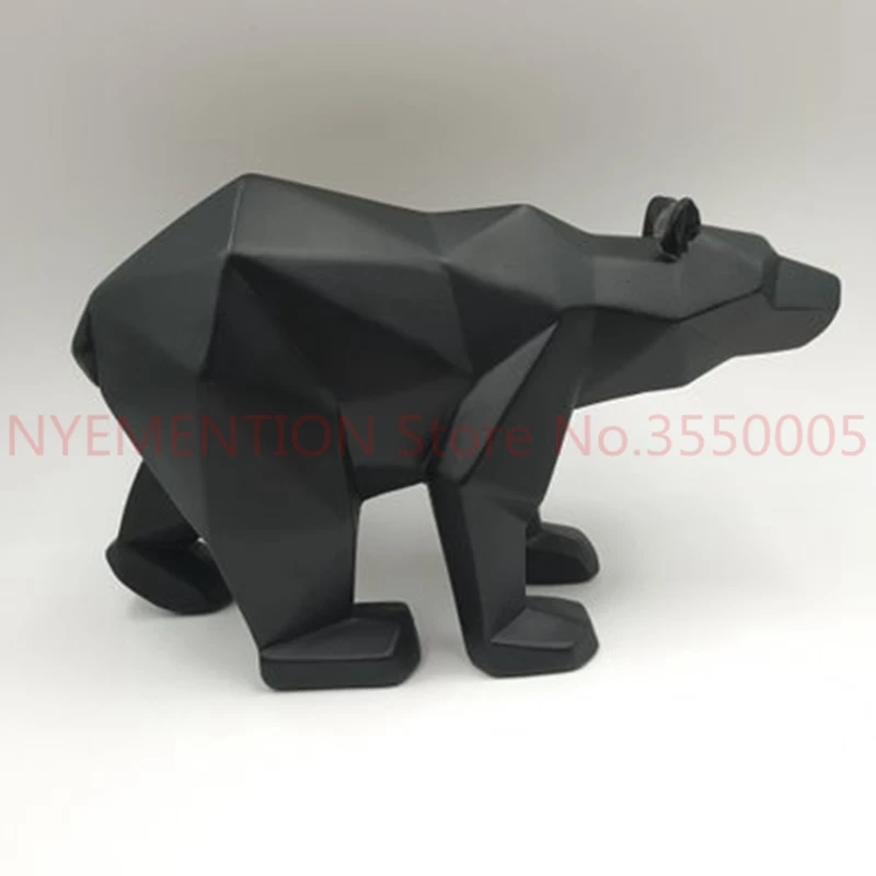 

Panther Sculpture Geometric Resin Leopard Statue Wildlife Decor Gift Craft Ornament Accessories Furnishing Bear statues 3pcs