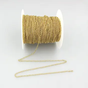 

100m 1roll/lot Fashion beaded rosary chain, gold plating rosary chain, necklace jewelry component