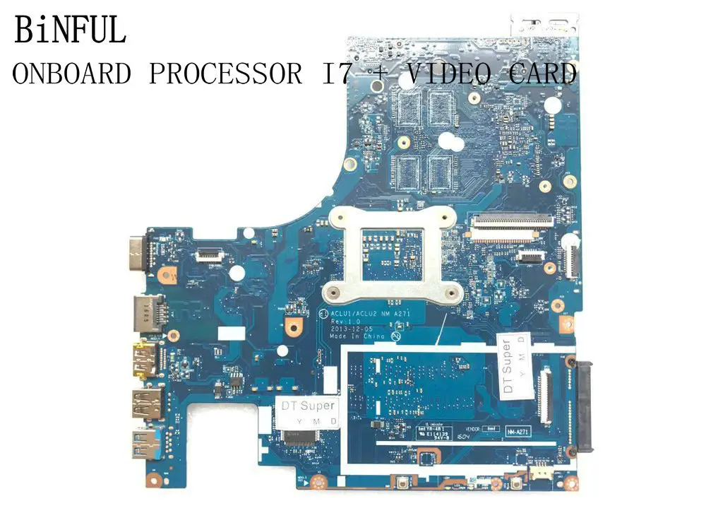 BiNFUL доступны ACLU1/ACLU2 NM-A271 MIANBOARD для LENOVO G50-70 материнская плата с бортовым процессором I7+ видеокарта